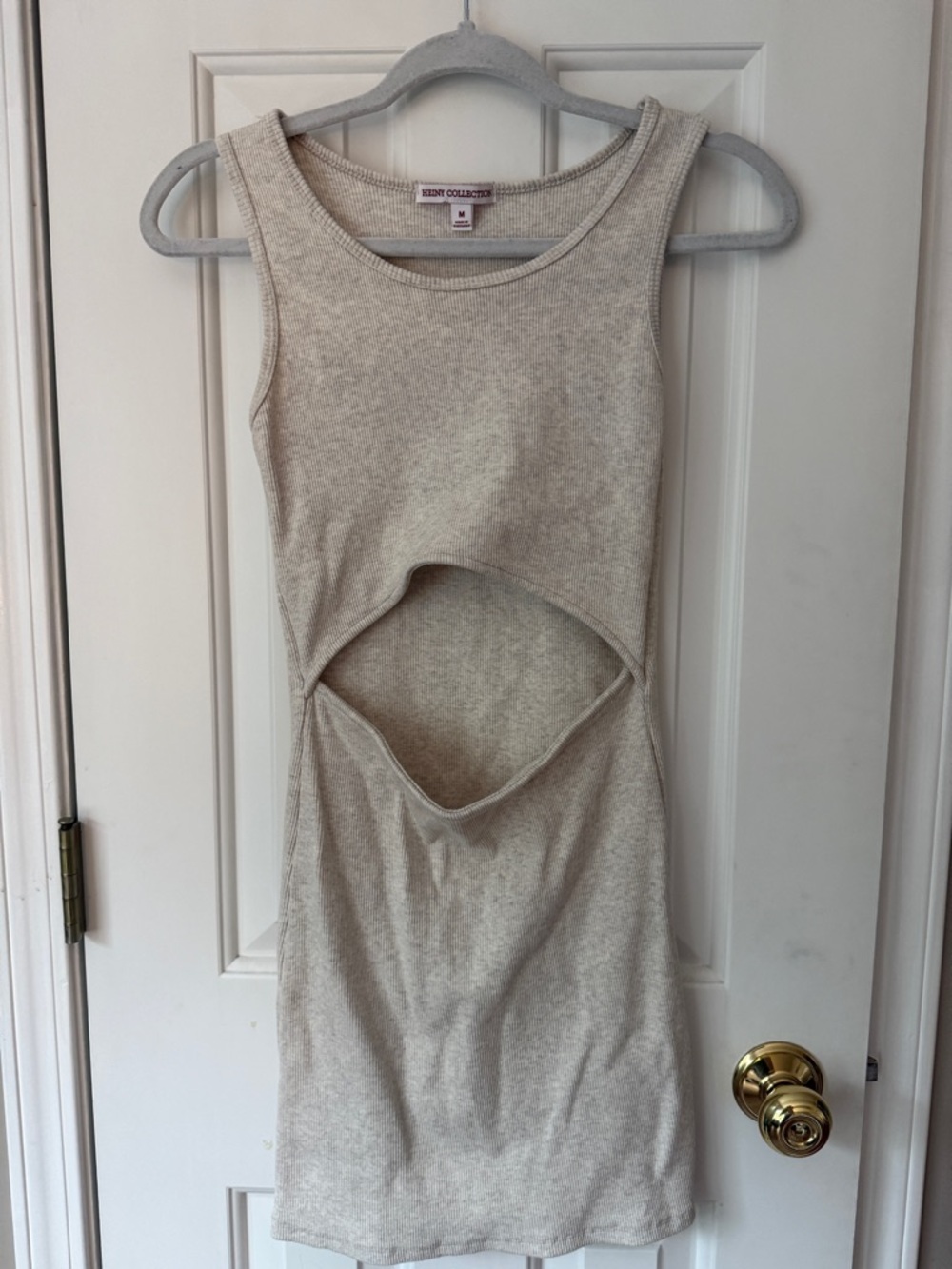 NY Collection Cream Ribbed Tank Top